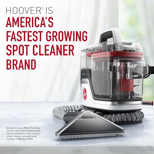 Hoover CleanSlate Plus Portable Carpet & Upholstery Spot Cleaner, Carpet Cleaner Machine, Pet Stain Remover, Car and Auto Detailer, Powerful Suction with Versatile Tools, FH14050, White