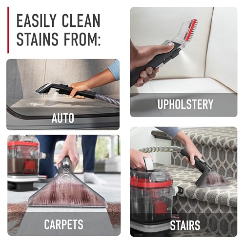 Hoover CleanSlate Plus Portable Carpet & Upholstery Spot Cleaner, Carpet Cleaner Machine, Pet Stain Remover, Car and Auto Detailer, Powerful Suction with Versatile Tools, FH14050, White